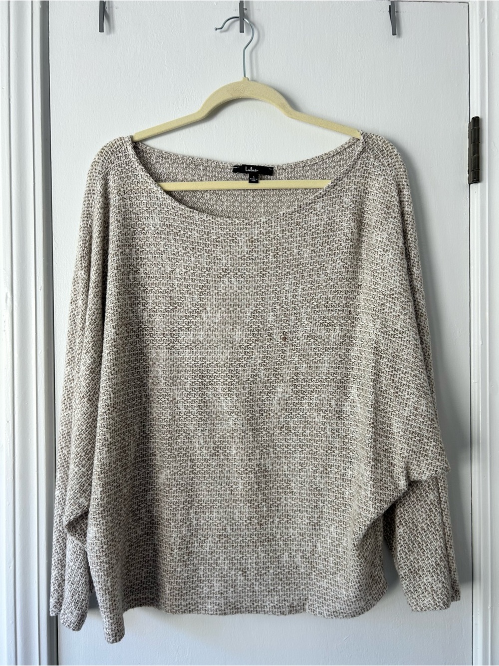 Lulu's Heathered Taupe Scoop Neck Sweater